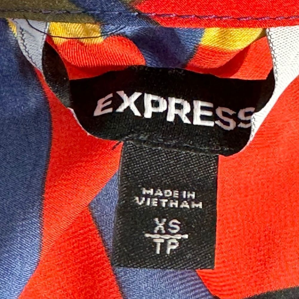 Express Color Block Ruffle Neckline Mini Dress Sz… - image 6